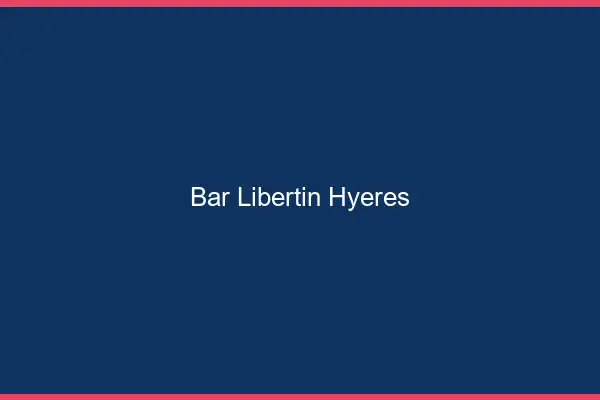 Bar libertin Hyères