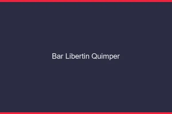 Bar libertin Quimper