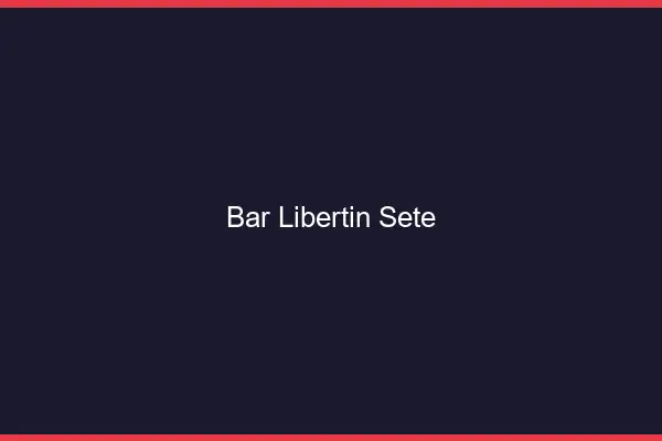 Bar libertin Sète
