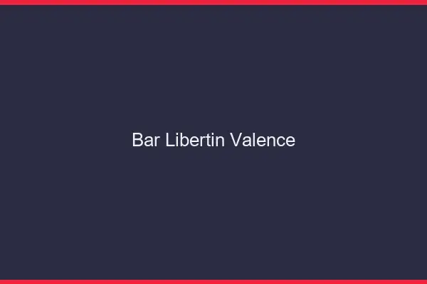Bar libertin Valence