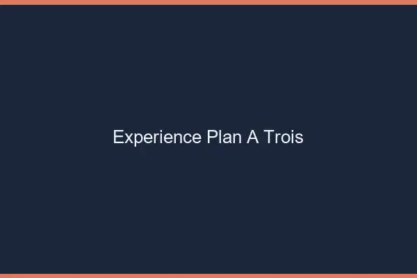 Expérience plan à trois
